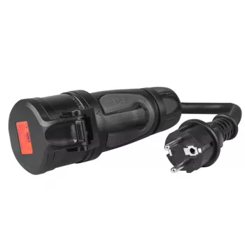 Kabel do ładowania pojazdów elektrycznych zielony Cell EVAK01, Type 1 na Schuko, 16 A, 230–400 V, 0,4 m, czarny
