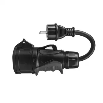Kabel do ładowania pojazdów elektrycznych zielony Cell EVAK01, Type 1 na Schuko, 16 A, 230–400 V, 0,4 m, czarny