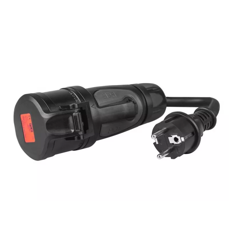 Kabel do ładowania pojazdów elektrycznych zielony Cell EVAK01, Type 1 na Schuko, 16 A, 230–400 V, 0,4 m, czarny