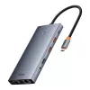 Hub 13w1 Baseus PortalJoy USB-C na HDMI+DP+VGA+C+USB+PD+RJ45+SD/TF+3,5 mm (szary)