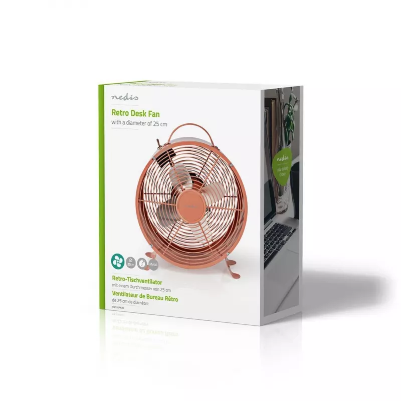 Wentylator domowy Nedis FNCL10PK20 różowy