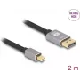Kabel DeLOCK Mini DisplayPort na DisplayPort 8K 60 Hz 2 m szary metal