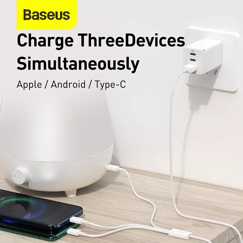 Kabel USB Baseus Superior USB 2.0 1,5 m USB A USB C/Micro USB A/Lightning Biały