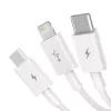 Kabel USB Baseus Superior USB 2.0 1,5 m USB A USB C/Micro USB A/Lightning Biały