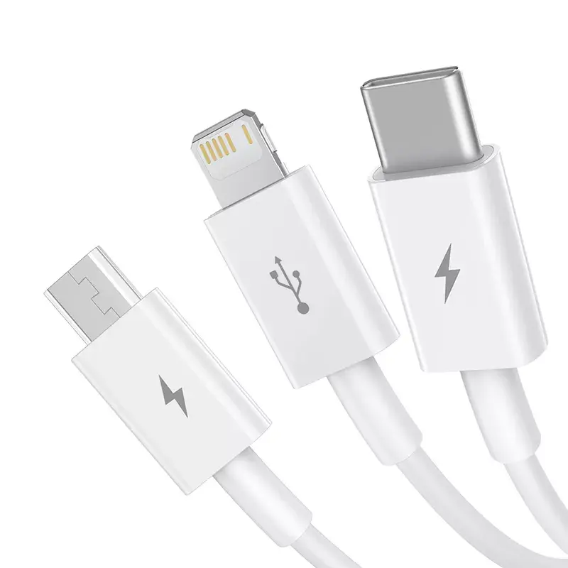 Kabel USB Baseus Superior USB 2.0 1,5 m USB A USB C/Micro USB A/Lightning Biały