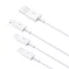 Kabel USB Baseus Superior USB 2.0 1,5 m USB A USB C/Micro USB A/Lightning Biały