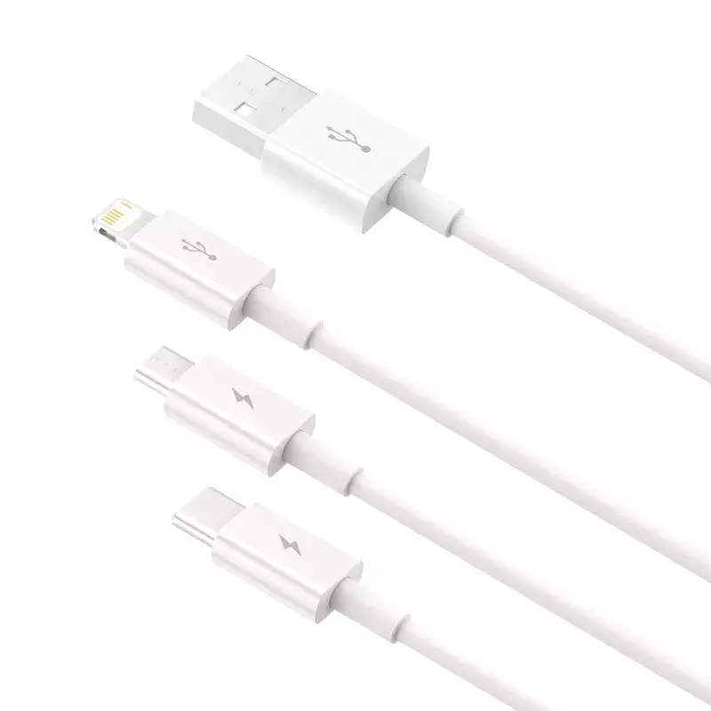 Kabel USB Baseus Superior USB 2.0 1,5 m USB A USB C/Micro USB A/Lightning Biały