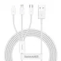 Kabel USB Baseus Superior USB 2.0 1,5 m USB A USB C/Micro USB A/Lightning Biały