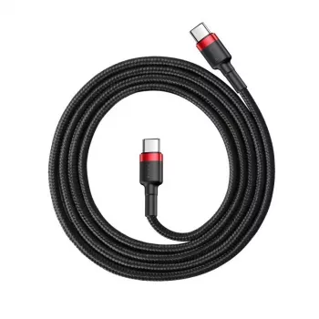 Kabel USB Baseus Cafule 2m USB C Czarny Czerwony