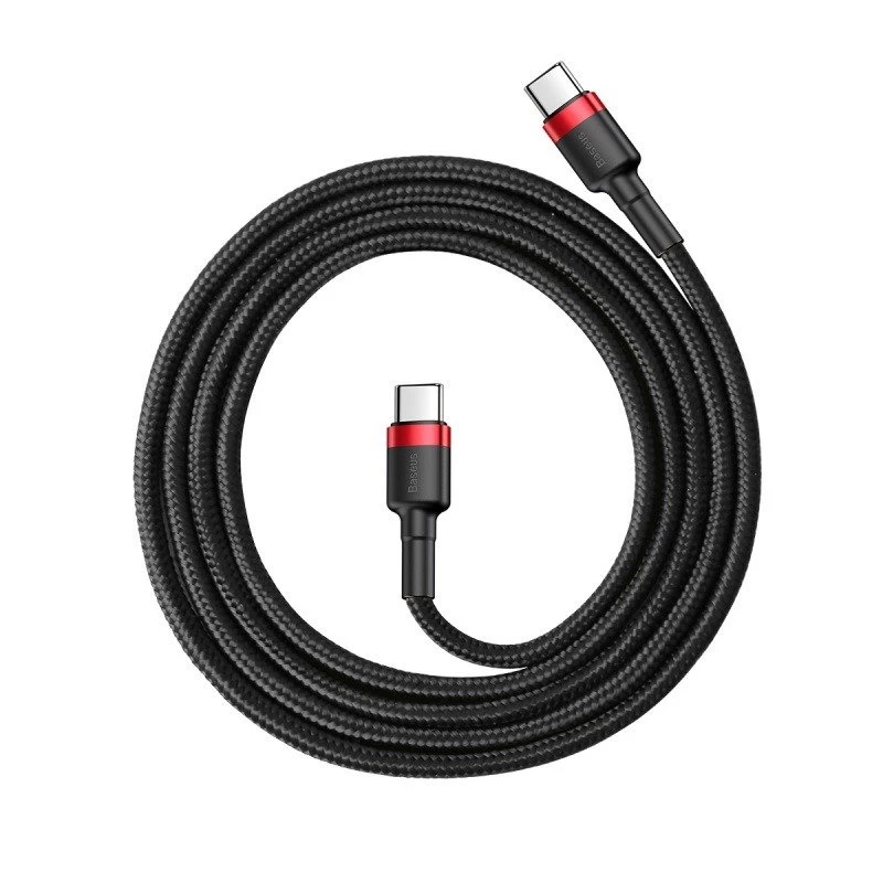 Kabel USB Baseus Cafule 2m USB C Czarny Czerwony