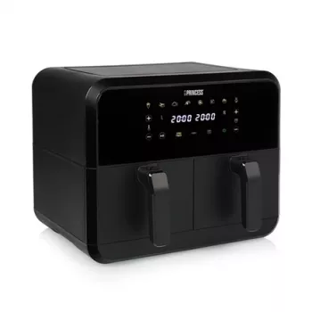 Frytkownica beztłuszczowa Princess 1.182068.01.001 dwukoszowa gorące powietrze 8 L 2400 W 220°C dotykowy LED (czarna)