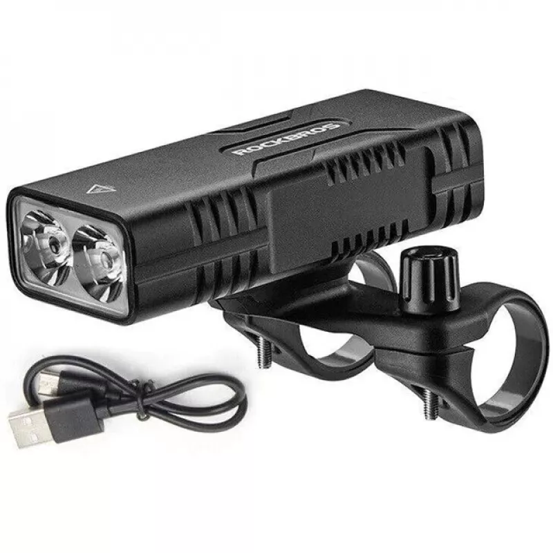 Lampka rowerowa Rockbros z funkcją powerbanku + kabel USB-C do USB-A, 850 lm, czarna