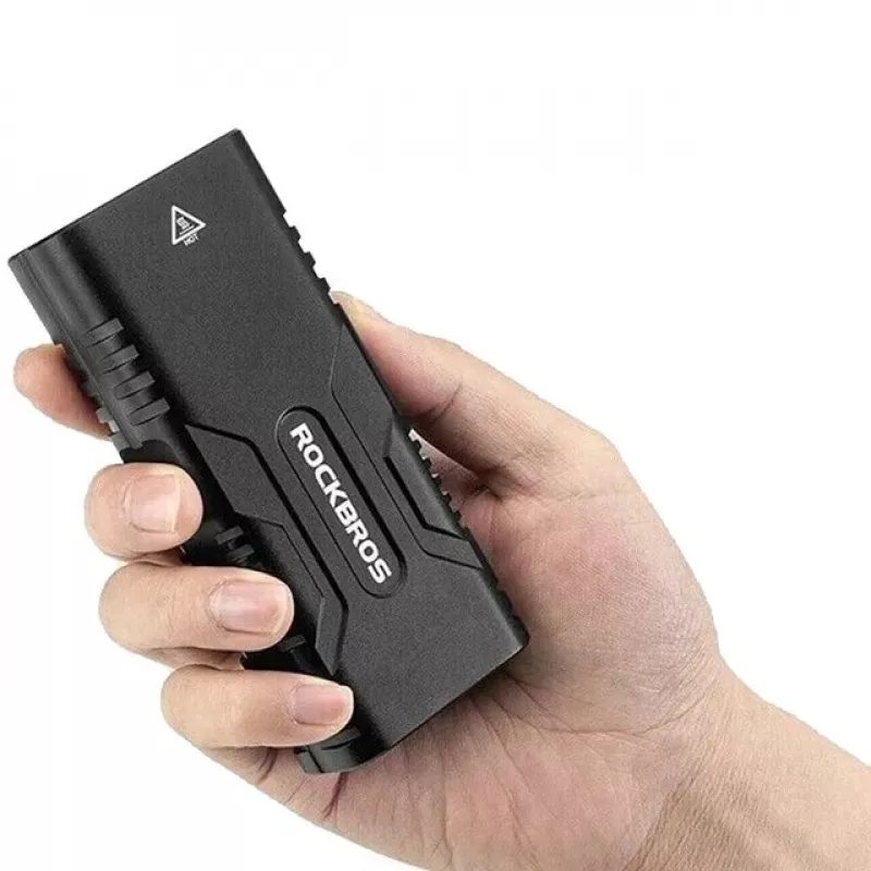 Lampka rowerowa Rockbros z funkcją powerbanku + kabel USB-C do USB-A, 850 lm, czarna