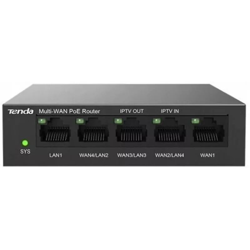 Wired Router Tenda G0-5G-PoE Gigabit Ethernet Czarny IPSec VPN