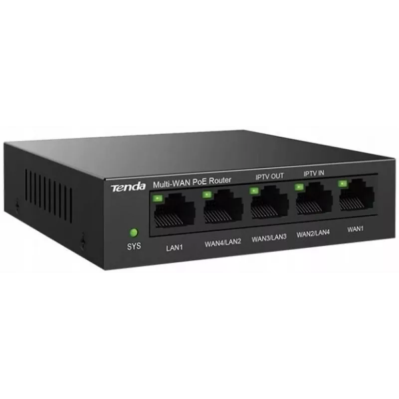 Wired Router Tenda G0-5G-PoE Gigabit Ethernet Czarny IPSec VPN