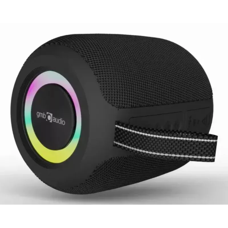 Mono portable speaker GEMBIRD GMB Audio SPK-BT-LED-05-BK — 8 W RMS, przetwornik 6,6 cm, Bluetooth, obsługa MicroSD, czarny cylinder