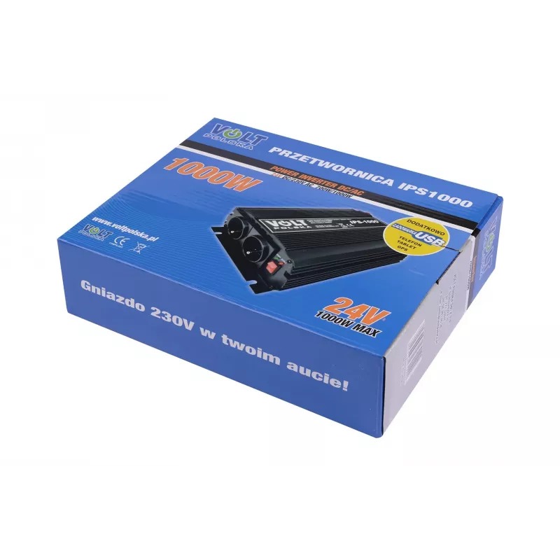 Przetwornica napięcia Volt IPS 1000 24 V na 230 V, 750 W moc ciągła / 1000 W moc szczytowa