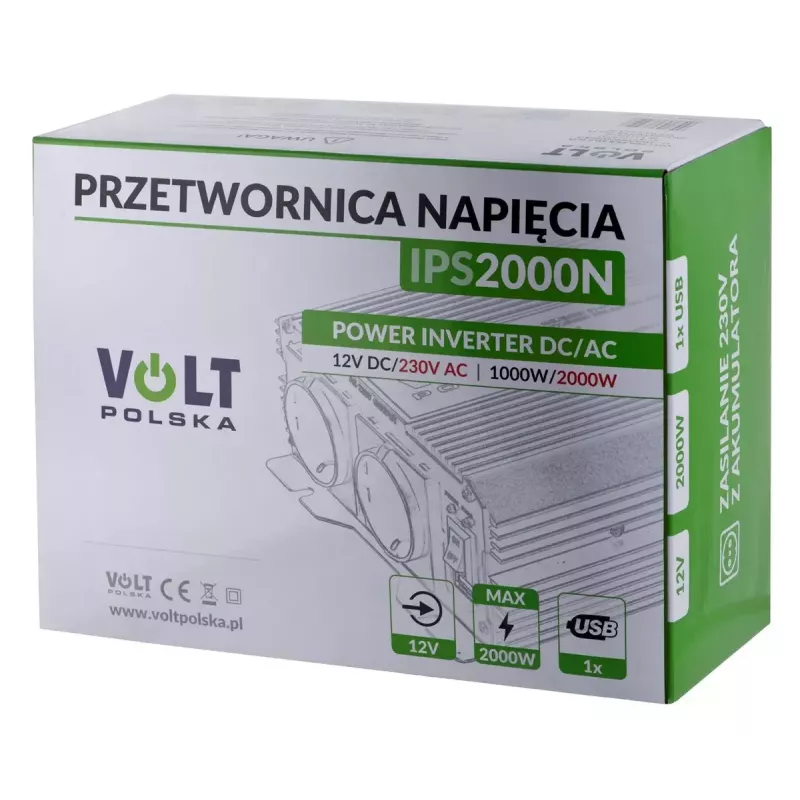 Przetwornica napięcia Volt Polska IPS 2000 N 12/230V 1000/2000 W