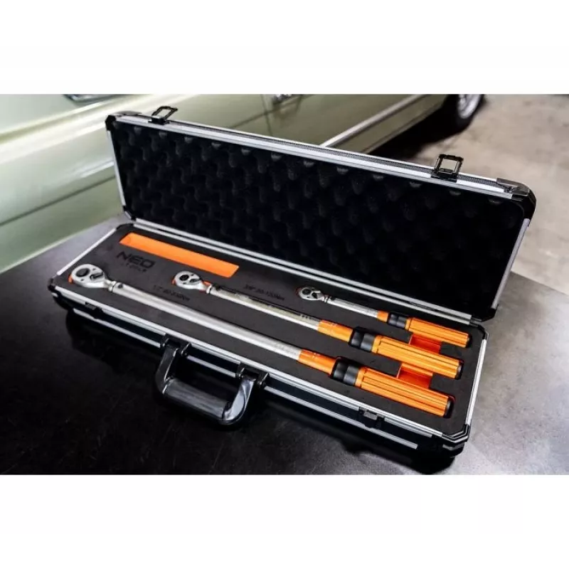 Zestaw kluczy dynamometrycznych dwukierunkowych Neo Tools 1/4, 3/8, 1/2, 3 sztuki