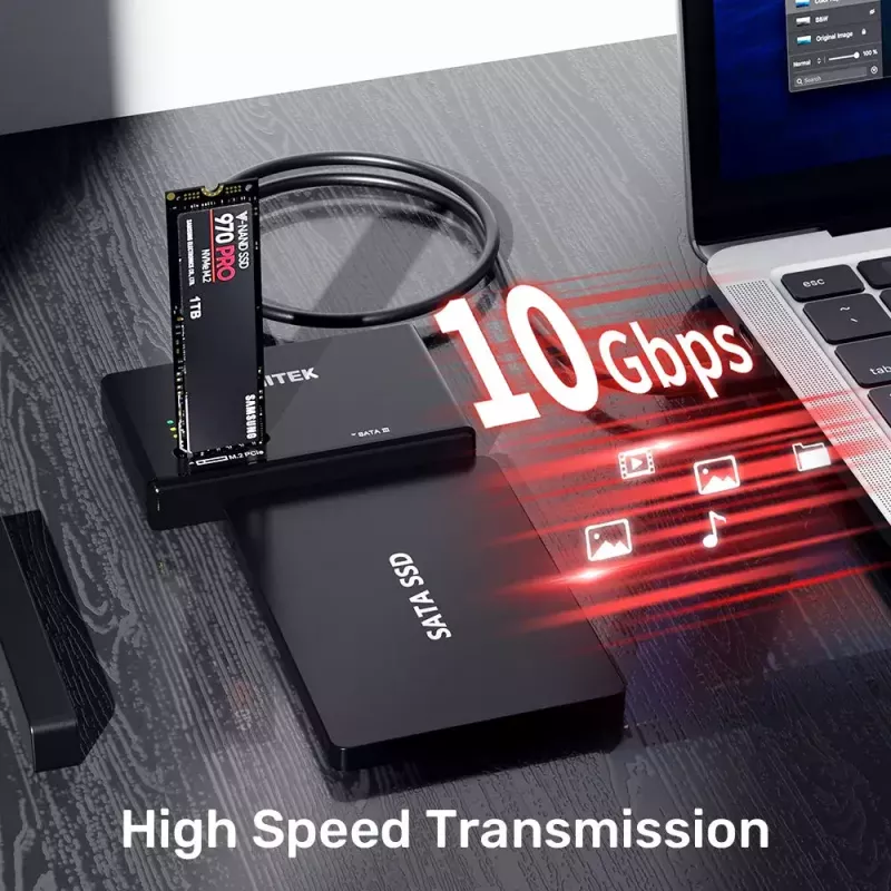 Obudowa na SSD UNITEK S1232A01-EU Czarna M.2/2,5 cala/3,5 cala 10 Gbit/s