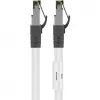 Goobay CAT 8.1 kabel krosowy, S/FTP (PiMF), biały, 0.5 m - LSZH bezhalogenowy, miedź AWG 24 (55123)