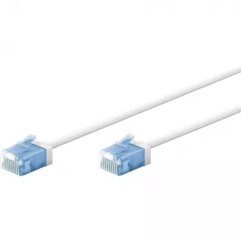 Goobay Ultra-Flexible CAT 6A kabel krosowy cienki U/UTP biały - extra-short plug (74286)