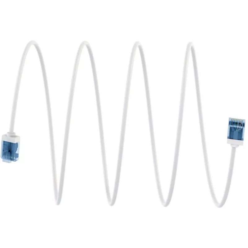Goobay Ultra-Flexible CAT 6A kabel krosowy cienki U/UTP biały - extra-short plug (74286)