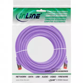 Kabel krosowy InLine S/FTP PiMF kat. 6 250 MHz PVC miedź fioletowy 15 m