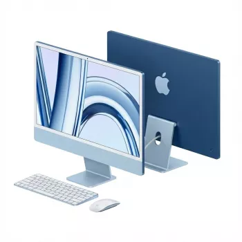 APPLE iMac Z1E5 59,62cm 23,5Zoll standard glass M4 8C CPU/8C GPU/16C N.E. 16GB 256GB SSD Gbit Eth MM MaKey DE niebieski (Z1E5-MWUF3D/A-079C7M)