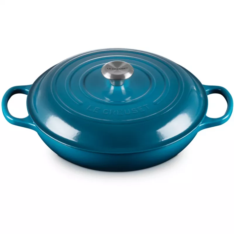 Le Creuset Signature Płytki garnek żeliwny okrągły 30 cm Deep Teal (21180306422430)