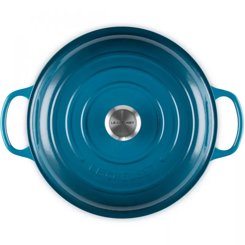 Le Creuset Signature Płytki garnek żeliwny okrągły 30 cm Deep Teal (21180306422430)