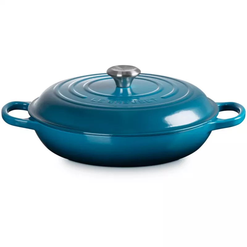 Le Creuset Signature Płytki garnek żeliwny okrągły 30 cm Deep Teal (21180306422430)