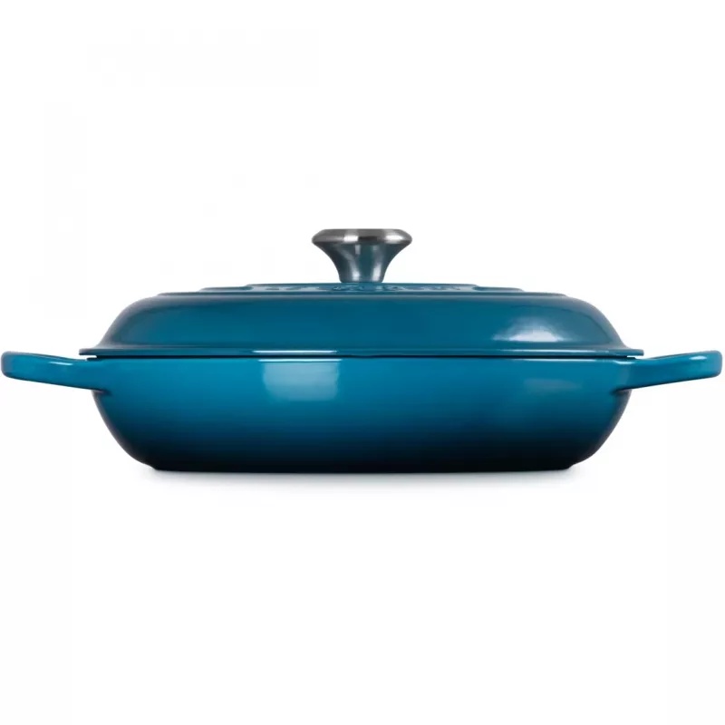 Le Creuset Signature Płytki garnek żeliwny okrągły 30 cm Deep Teal (21180306422430)