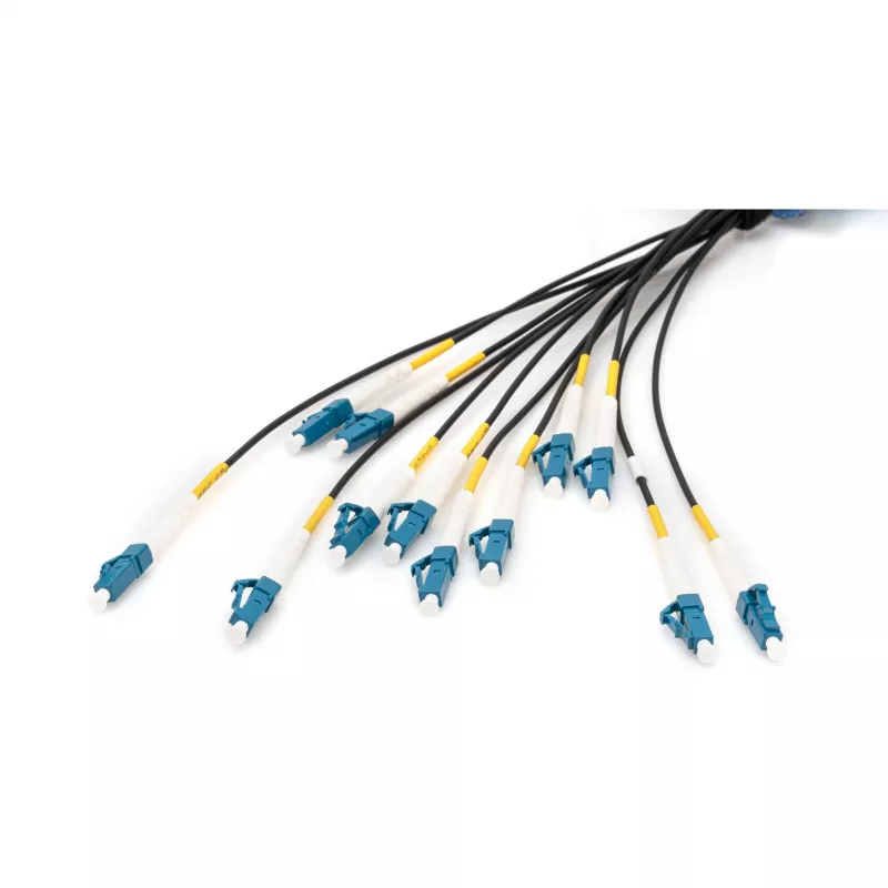 Digitus Pre-assembled Fiberglass Universal Breakout kabel Single Mode OS2 12 włókien LC/UPC - LC/UPC 150m