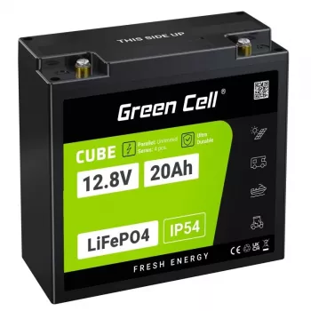 Akumulator UPS zielony Cell GC-LFPGC12V20AH litowo-żelazowo-fosforanowy 12,8 V 20 Ah, 256 Wh, 185 x 80 x 170 mm, 3 kg