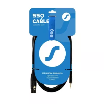 Kabel XLR (3-pin) żeński na wtyk TRS stereo 3,5 mm SSQ XLRMi0.5 0,5 m, zbalansowany, 85Ω ±5Ω, 2×0,23 mm², czarny