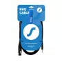 Kabel XLR (3-pin) żeński na wtyk TRS stereo 3,5 mm SSQ XLRMi0.5 0,5 m, zbalansowany, 85Ω ±5Ω, 2×0,23 mm², czarny
