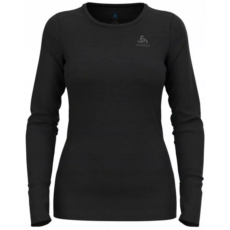 Odlo BL TOP crew neck l/s MERINO 200 damska koszulka, rozmiar S, czarny