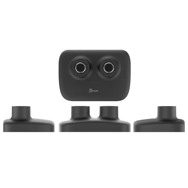 Ergonomiczne podwójne mocowanie monitora j5create JTSA102, czarne, zacisk/przelotka, 16 kg