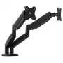 Ergonomiczne podwójne mocowanie monitora j5create JTSA102, czarne, zacisk/przelotka, 16 kg