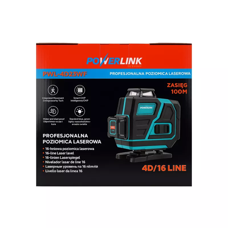 Extralink POWERLINK POZIOMICA LASEROWA 4D/16LINE 100M PWL-4D16