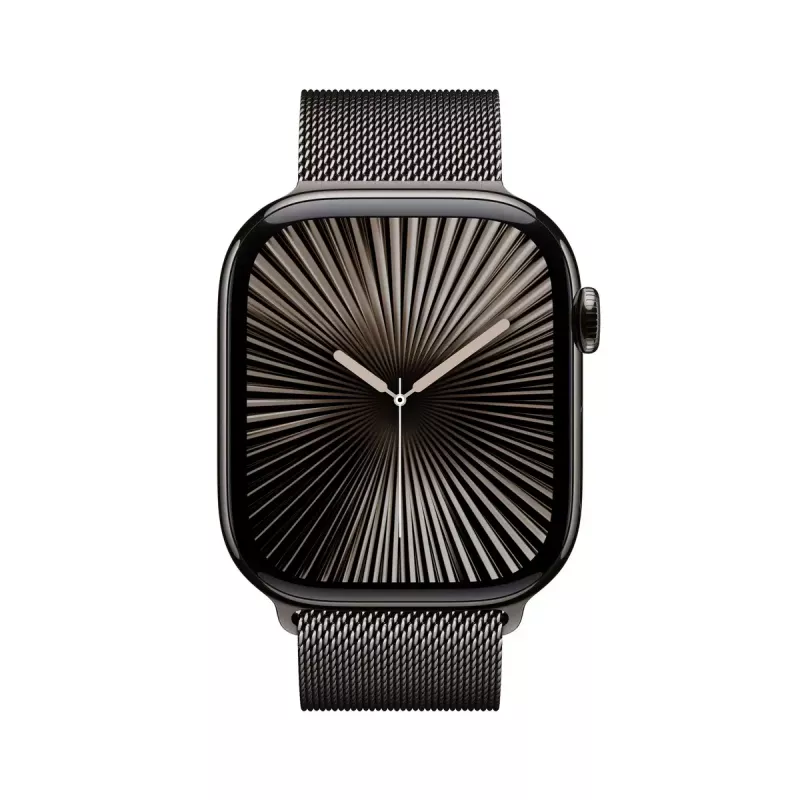 Zegarek inteligentny Apple Watch Series 10 GPS + Cellular 46mm tytanowy koperta w kolorze łupkowym z pętlą milanese w kolorze łupkowym - S/M