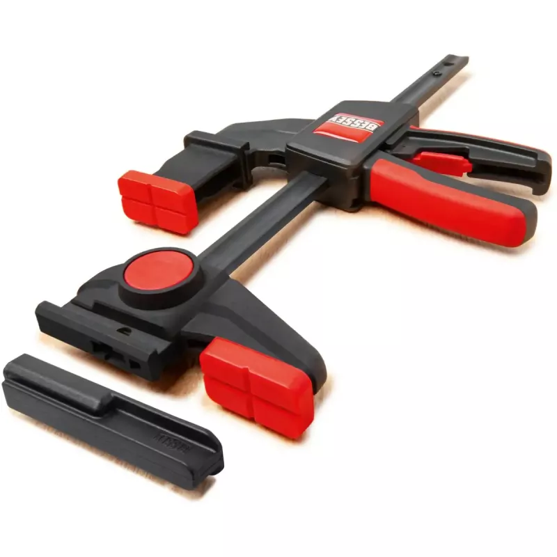 Zacisk stołowy Bessey EZR15SET jednoręczny, szerokość zacisku 150 mm, głębokość gardzieli 60 mm, czarny/czerwony