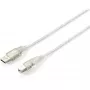 Equip - Kabel USB - USB (M) do USB Typ B (M) - USB2.0 - 5,0m - Przezroczysty srebrny (128652)