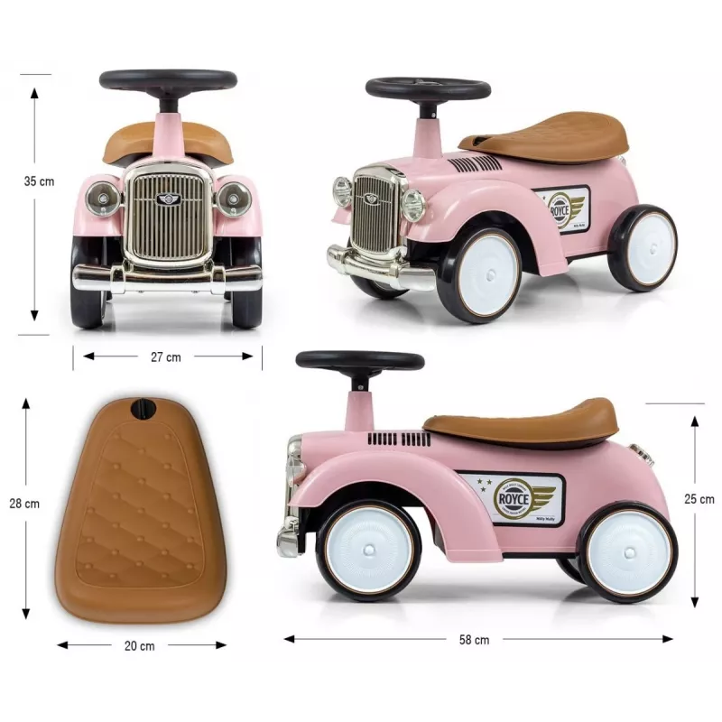 Rower biegowy dla dzieci milly mally Royce Pink — model 5474, lekki rowerek biegowy
