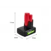 Bateria do narzędzi bezprzewodowych Green Cell PTML12V6 12V Li-Ion 6 Ah, wymiary 6,6×9×11,1 cm