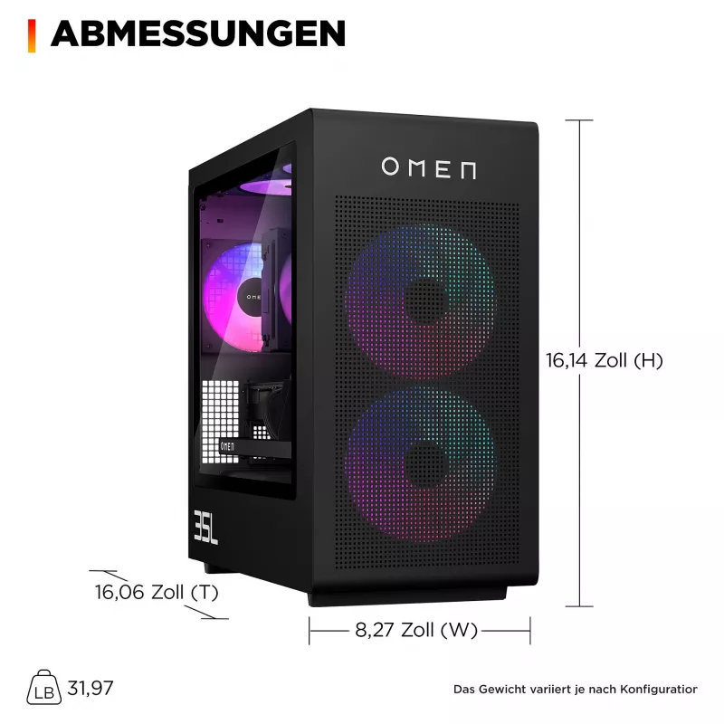 Komputer stacjonarny do gier OMEN GT16-1173ng — AMD Ryzen 7 9800X3D, 64 GB RAM, 2 TB SSD, Radeon 9700 XT 16G, Windows 11 Home