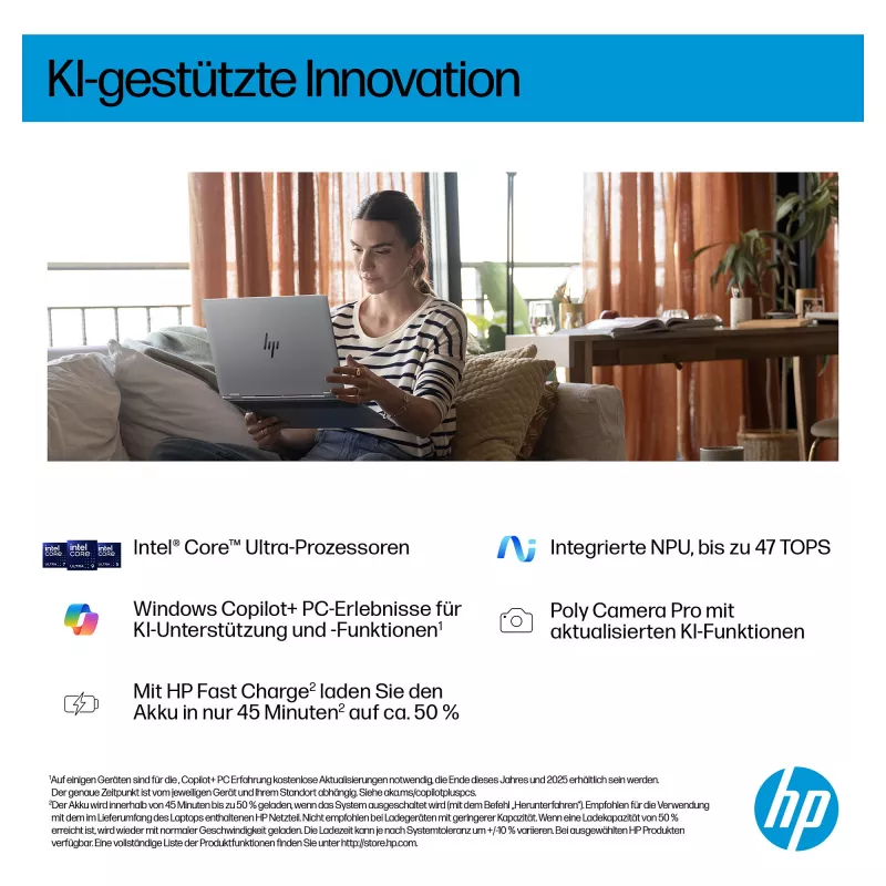 HP OmniBook BZ8E4EA 16 Notebook - Core Ultra 5 4,5 GHz 40,6 cm - 512 GB SSD - 16 GB RAM - ekran dotykowy - Windows 11 Home (BZ8E4EA#ABD)