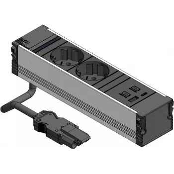 Bachmann CONI 2xCEE7/3 1xUSB A/C 22W 0.2m GST18 czarny (912.233)