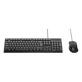Przewodowy zestaw klawiatury i myszy Belkin BBZ014DE — układ niemiecki, USB-A, klawiatura pełnowymiarowa, mysz 1200 CPI
